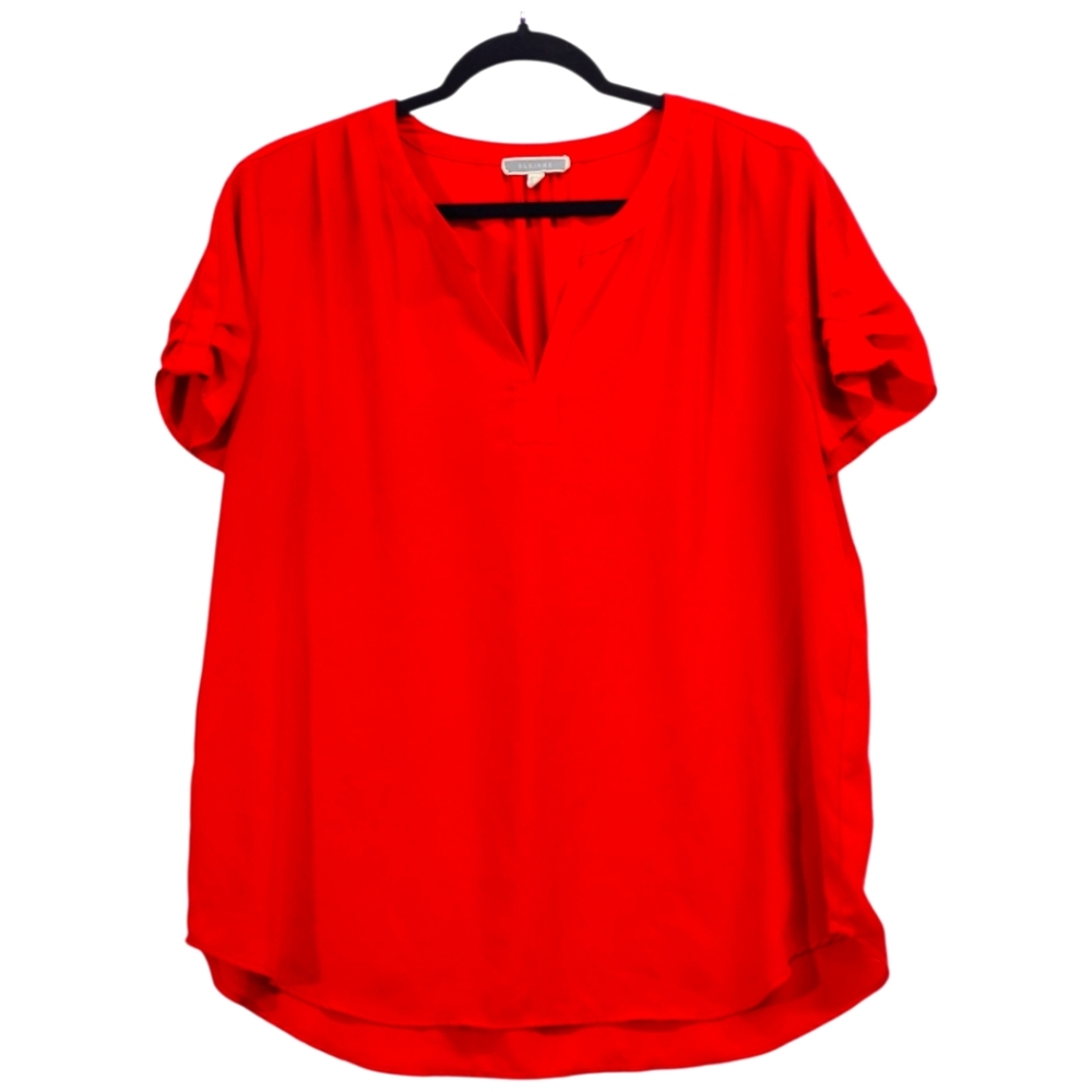 Pleione Vibrant Orange Blouse-Medium